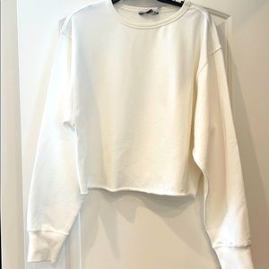 Velvet heart large cropped sweatshirt